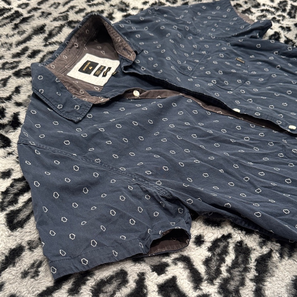 Quiksilver Navy Blue Patterned Men's Shirt - Picture 3 of 5